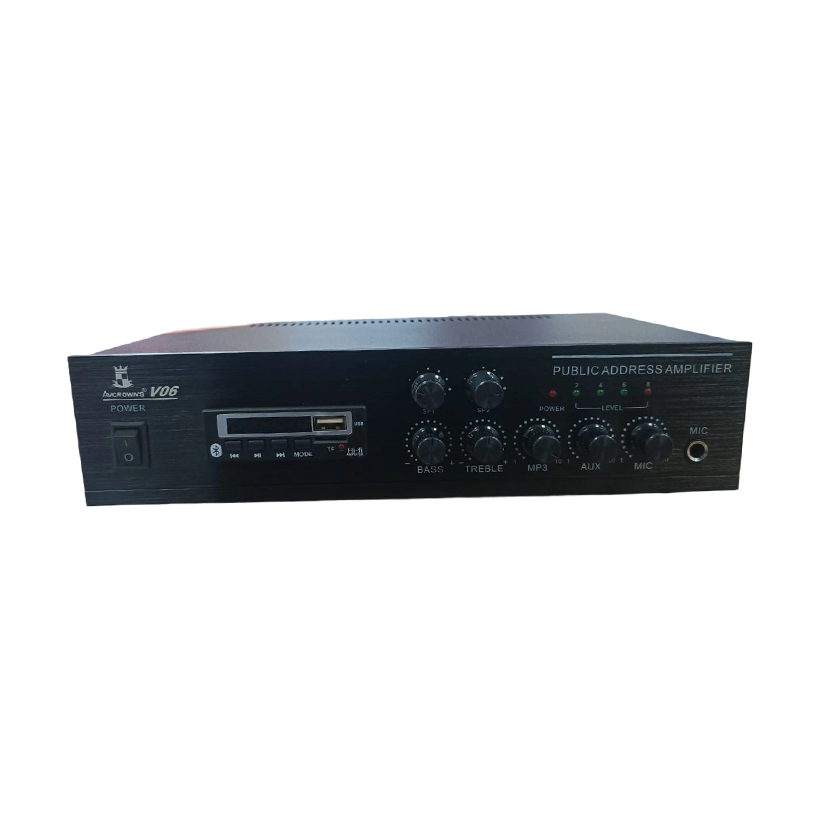 Amplifiers AVCROWNS V-06 60W Public Address (PA) Mixer Amplifier | { V- 06_ 60W } Two Zones