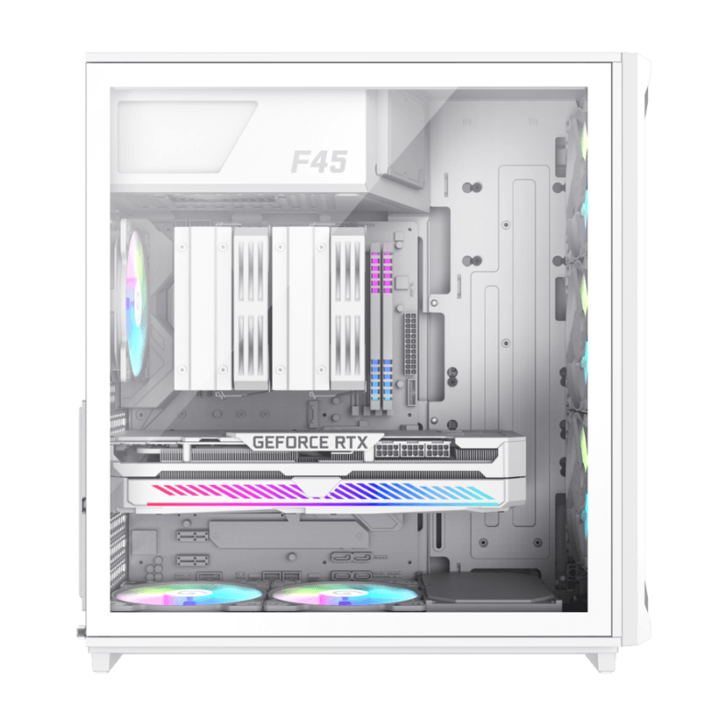GameMax F46 WH Gaming Case | White Airflow-Optimized Tempered Glass ATX Chassis | F46WH