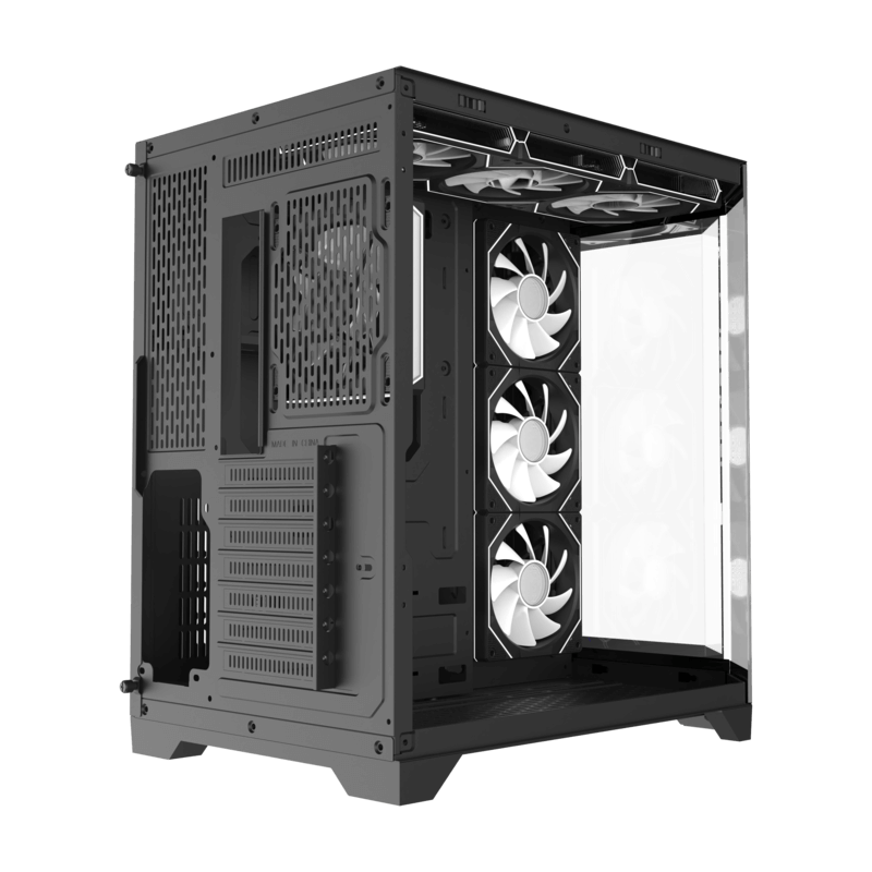 GameMax HYPE-A Black Case 270° Panoramic Triple Glass ARGB Gaming Chassis