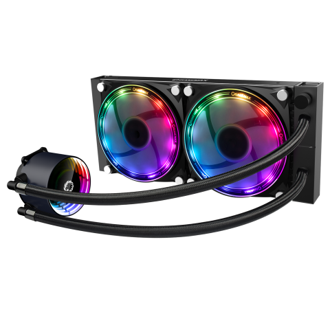 GameMax Ice Chill 240 RGB Liquid Cooler | 240mm AIO CPU Cooling System with ARGB Sync & Aura-Compatible Lighting