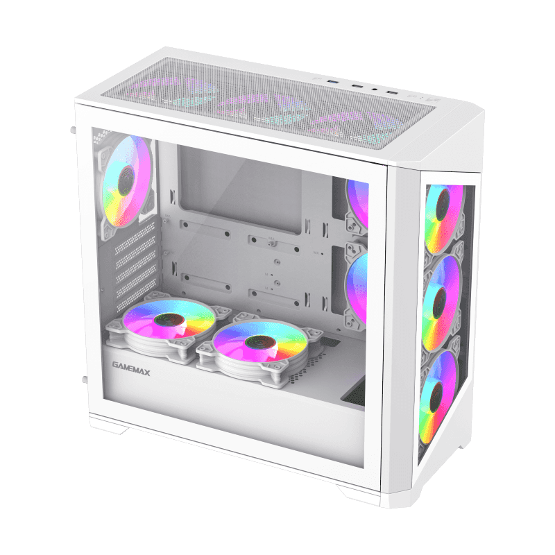 GameMax Destroyer TGW White Gaming Case | { Destroyer TGW }