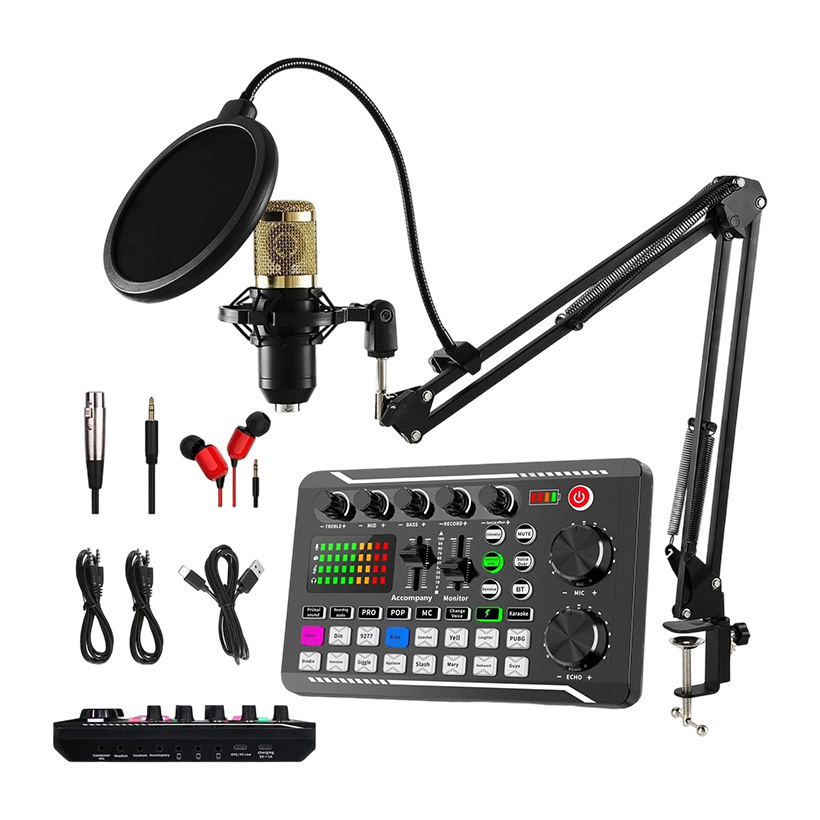 F998 + BM800 Microphone Long Arm, Mixer with Mic | F__ 998 BM_ 800