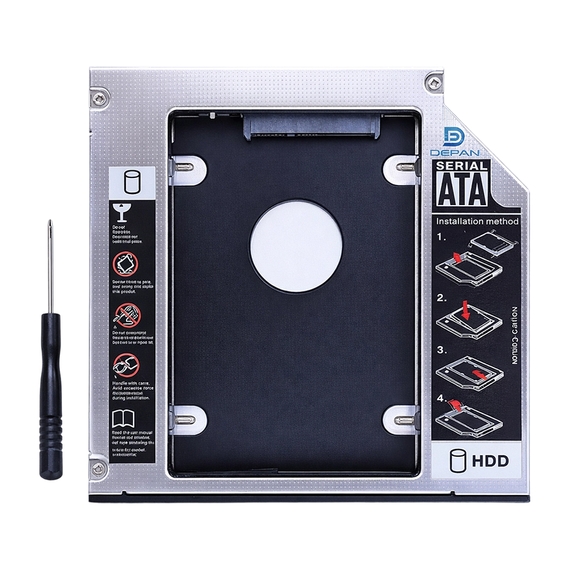 HDD Caddy 9.5MM for more storage Supports: 2.5" SATA I / II / III HDD / SSD up to 1TB