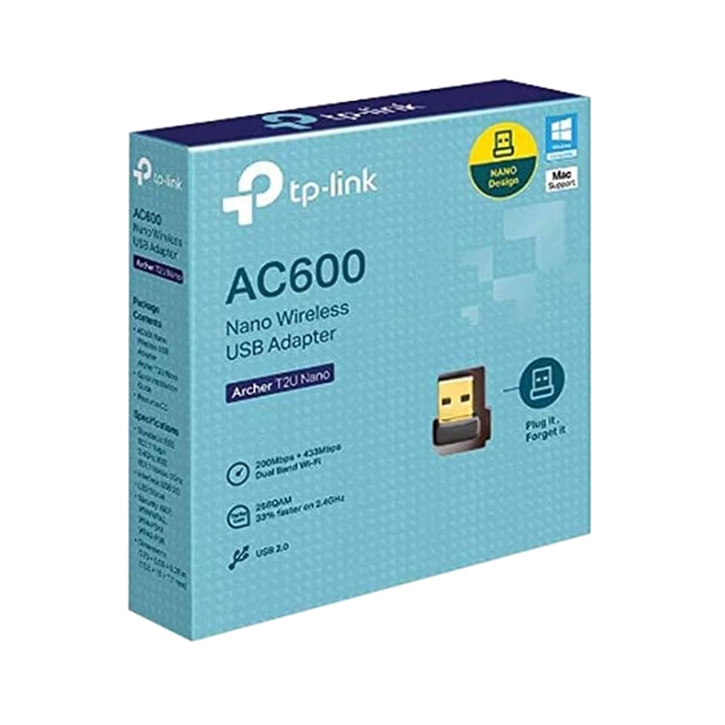 TP-Link AC600 Wireless 2.4G/5G Dual Band WiFi Dual band USB Adapter ( Archer T2U Nano AC_ 600 ) Model by TPLINK