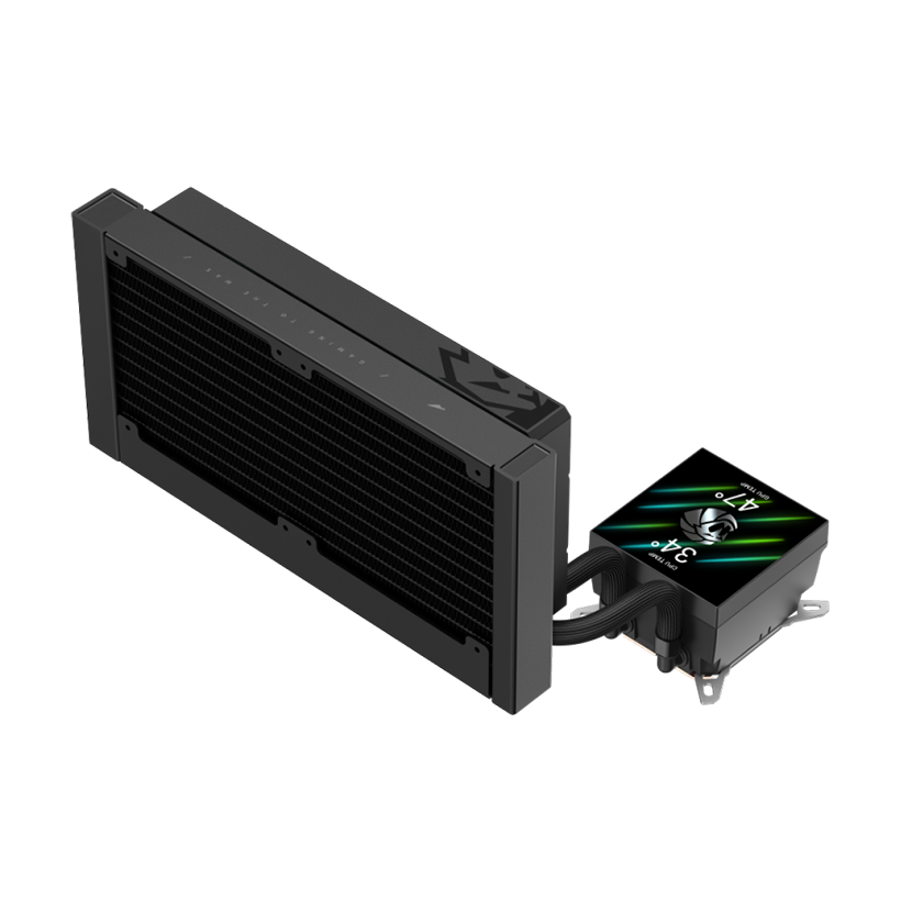 GameMax GLACIER 240 LCD BK RGB Liquid CPU Cooler – 240mm AIO with 3.95" LCD Display & 280W TDP Cooling