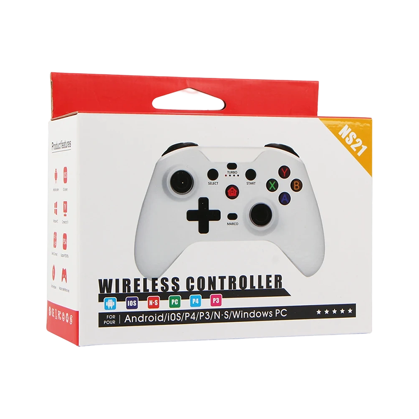 NS21 Wireless Gamepad Controller / White Joystick For PC / Android / IOS / PS3 / PS4 / N.S