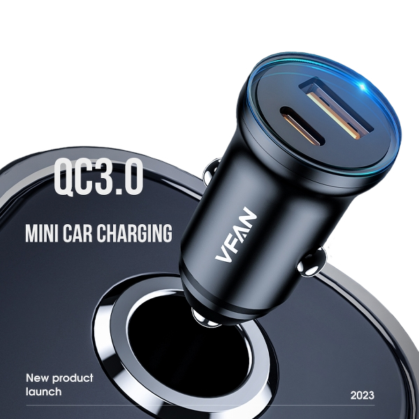 VFan C03 Car Charger 12–24V DC / Fast Car Charger | C 03_