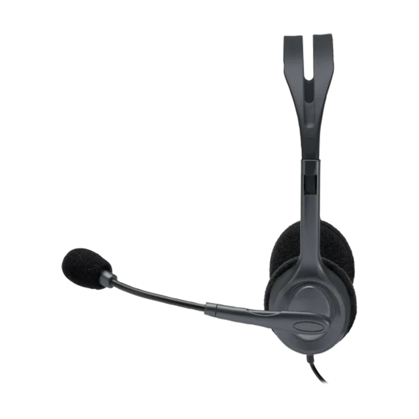 Logitech H111 Wired Stereo Headset On Ear Headphones With Mic Black - Black ( H 111  )
