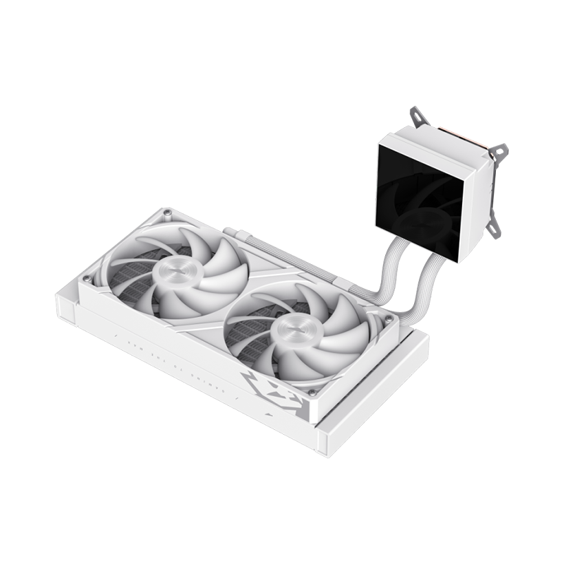 GameMax GLACIER 240 LCD WH RGB Liquid CPU Cooler – 240mm AIO with 3.95" LCD Display & 280W TDP Cooling
