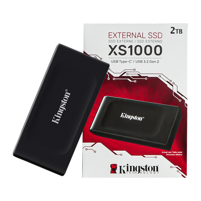 Kingston XS1000 SSD External Pocket-sized 2TB with USB-C to USB-A Cable
