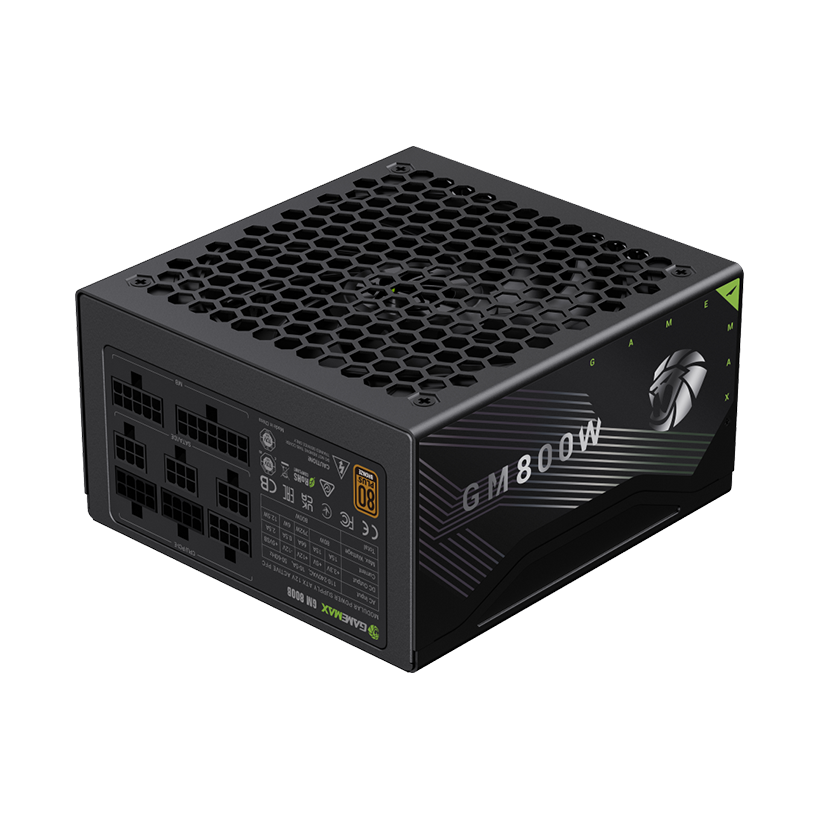 GameMax GM 800B 80 Plus Bronze Power Supply | 800W PSU with Active PFC, 140mm Silent Fan & Multi-Protection Safety (GM800B)