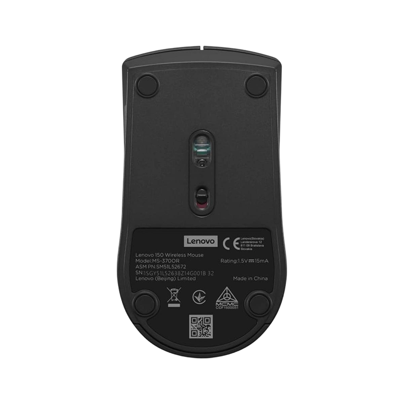Lenovo 150 Wireless Compact Mouse, 1K DPI Optical sensor, 2.4GHz Wireless Nano USB, 10m range | 150