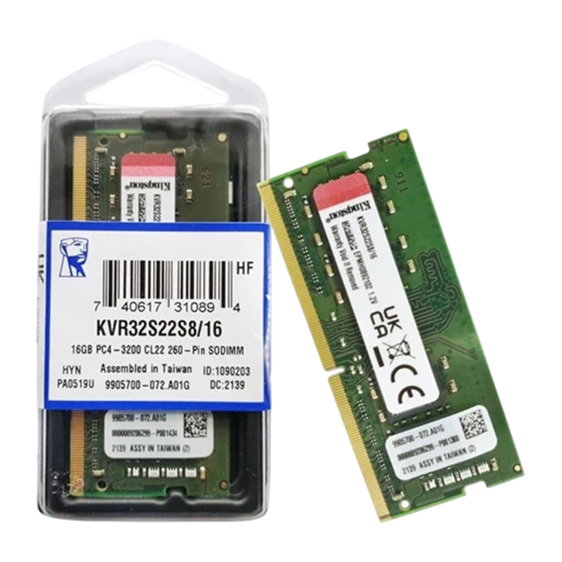 Kingston ForLaptop Ram 16GB DDR4 3200MHz CL22 Non-ECC SODIMM module KINGSTON 16GB | { KVR32S22S8 /16 }