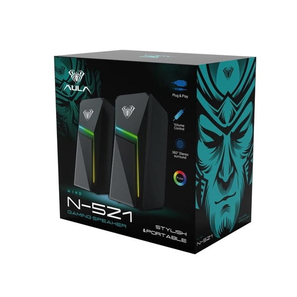 AULA N-521 Wired RGB Gaming Speakers 3W × 2 | N521 USB Powered