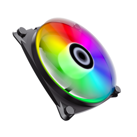 GameMax GMX-12-CBB ARGB Big Bowl Fan | High-Pressure Ultra-Thin Cooling Fan with Sickle Blade Design & RGB Sync Support (GMX12CBB)