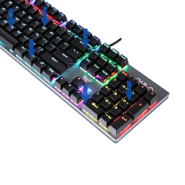 AULA S2016 Wired Mechanical Gaming Keyboard 104 Keys with Macro Functionality
