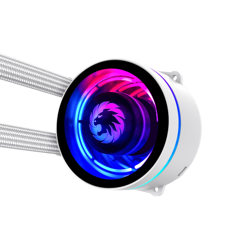 GameMax IceChill 240V WT ARGB Liquid Cooler | 240mm AIO Cooling System with 250W TDP, Rotatable Pump & Dual PWM Fans