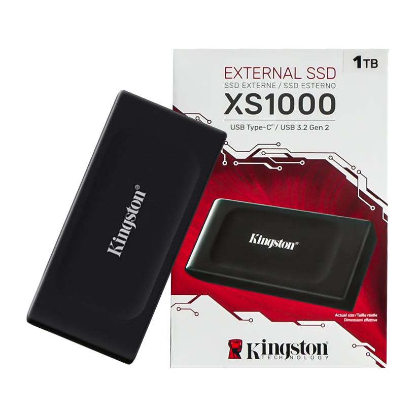 Kingston XS1000 SSD External Pocket-sized 1TB With USB-C to USB-A Cable