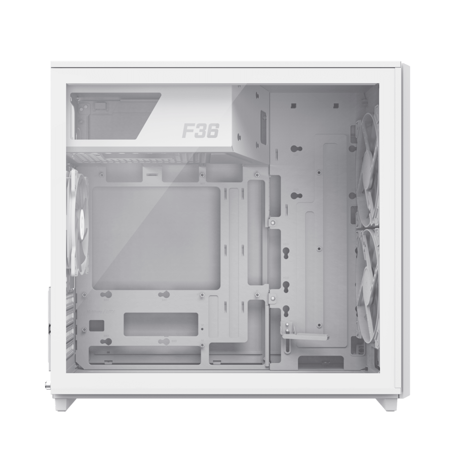 GameMax F36 WH Gaming Case | White Micro-ATX Airflow Tempered Glass Chassis | F36WH