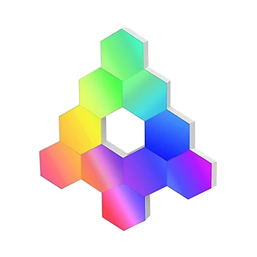 Hexagonal LED Light, Smart Hexagon RGB LED Wall Light Panels APP Control 10 Pack,Sync to Music,Modular for Gaming Setup