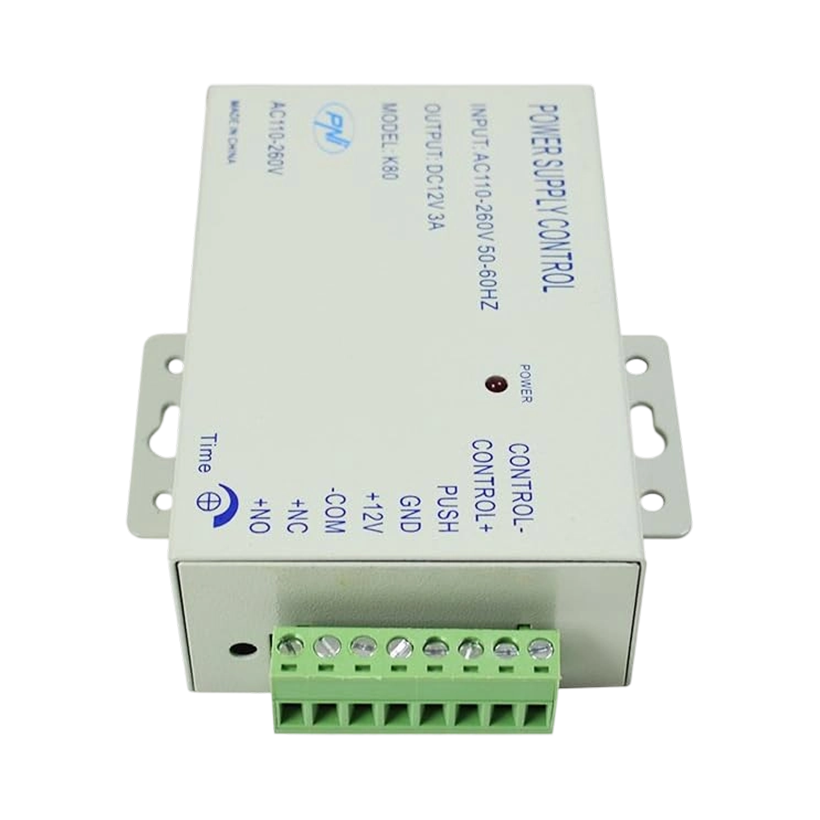 K80 12V 3A Power Supply Control for Video Door Phone System & Video Intercom Input AC 110-240V Support NO/NC Electric Door Lock and Exit Button Video Doorbell Power Supply