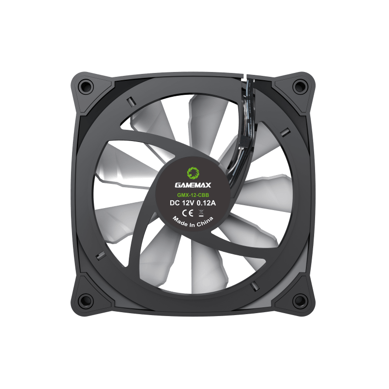 GameMax GMX-12-CBB ARGB Big Bowl Fan | High-Pressure Ultra-Thin Cooling Fan with Sickle Blade Design & RGB Sync Support (GMX12CBB)