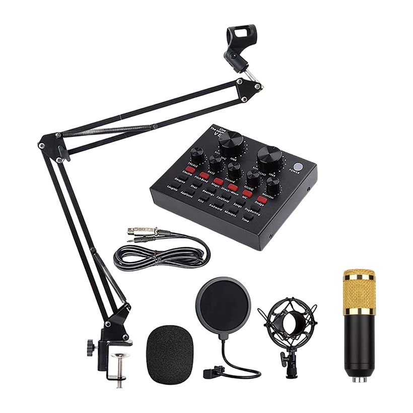 Condenser Mic V8 + BM800 Microphone with Mixer | V8_ BM_ 800