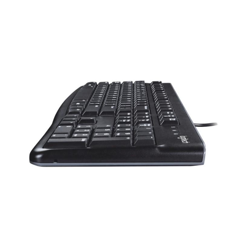 Logitech K120 Wired Keyboard for Windows, Plug and Play, Full-Size, Spill-Resistant, Curved Space Bar, Compatible with PC, Laptop - Black