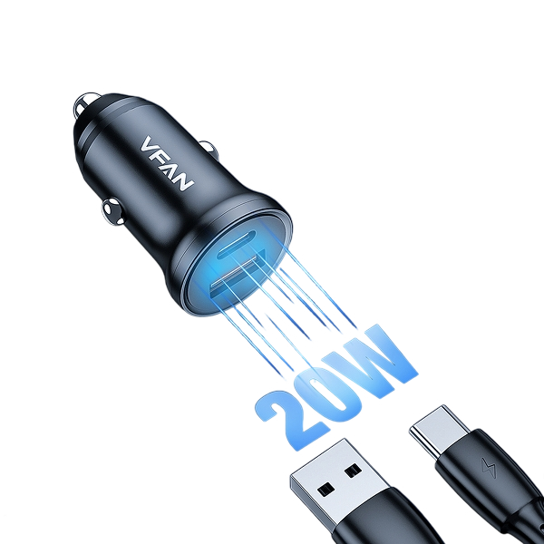VFan C03 Car Charger 12–24V DC / Fast Car Charger | C 03_