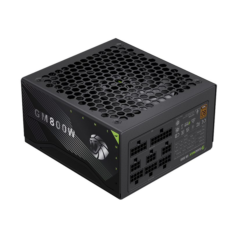 GameMax GM 800B 80 Plus Bronze Power Supply | 800W PSU with Active PFC, 140mm Silent Fan & Multi-Protection Safety (GM800B)