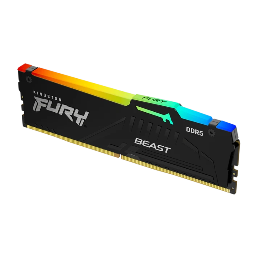 Kingston Fury Beast RGB 16GB 6000MT/s KF560C36BBE2A-16 DDR5 CL36 Desktop Memory | AMD Expo | Single Module |  Style and High-end Performance