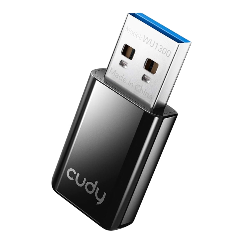 Cudy AC1300 Dual Band Wi-Fi Adapter Supports both 2.4 GHz (up to 400 Mbps) and 5 GHz ( up to 867 Mbps ) ( WU1300S ) | AC_ 1300 WU_ 1300 S__
