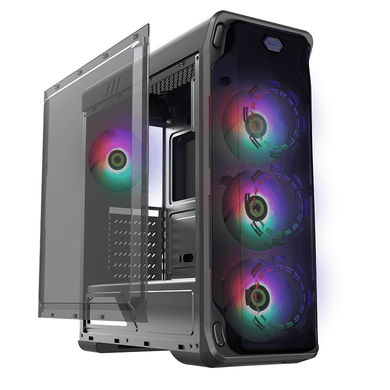 GameMax Starlight FRGB BK Gaming Case – Mid-Tower RGB Airflow Chassis | Starlight FRGB BK_