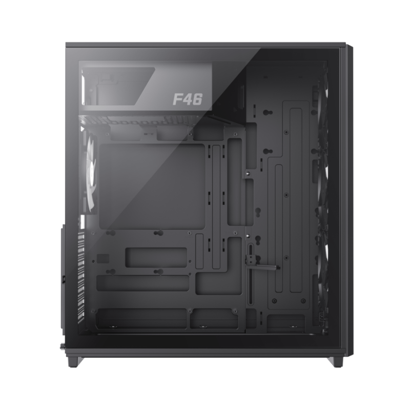 GameMax F46 BK Gaming Case | Airflow-Optimized ATX Tempered Glass Chassis | F46