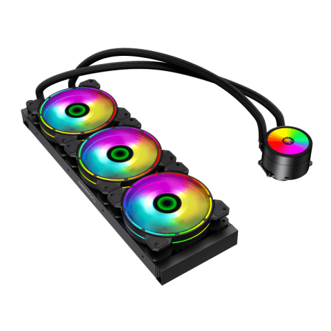 GameMax Ice Chill 360 RGB Liquid Cooler | High-Performance 360mm AIO Cooling System with ARGB Mirror Pump & 450W TDP Support