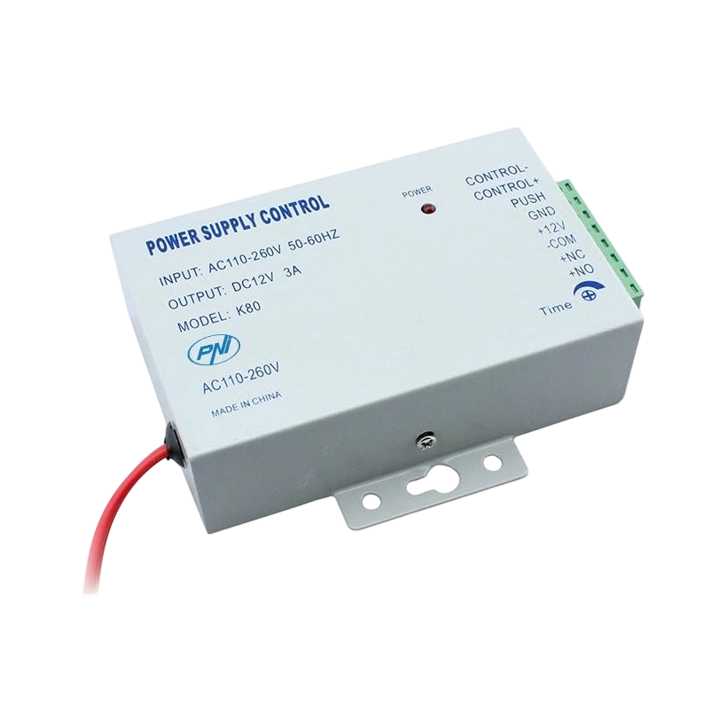 K80 12V 3A Power Supply Control for Video Door Phone System & Video Intercom Input AC 110-240V Support NO/NC Electric Door Lock and Exit Button Video Doorbell Power Supply