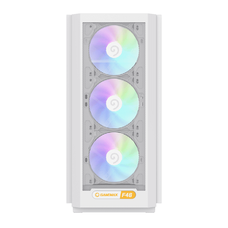 GameMax F46 WH Gaming Case | White Airflow-Optimized Tempered Glass ATX Chassis | F46WH