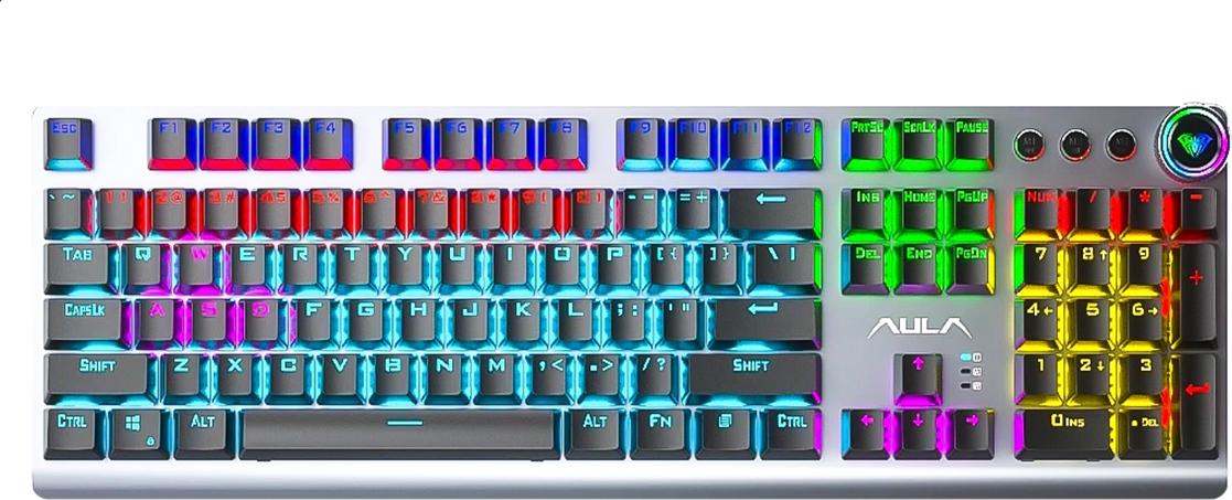 Aula F3018 White Double Sensing Axis Mechanical Gaming Keyboard