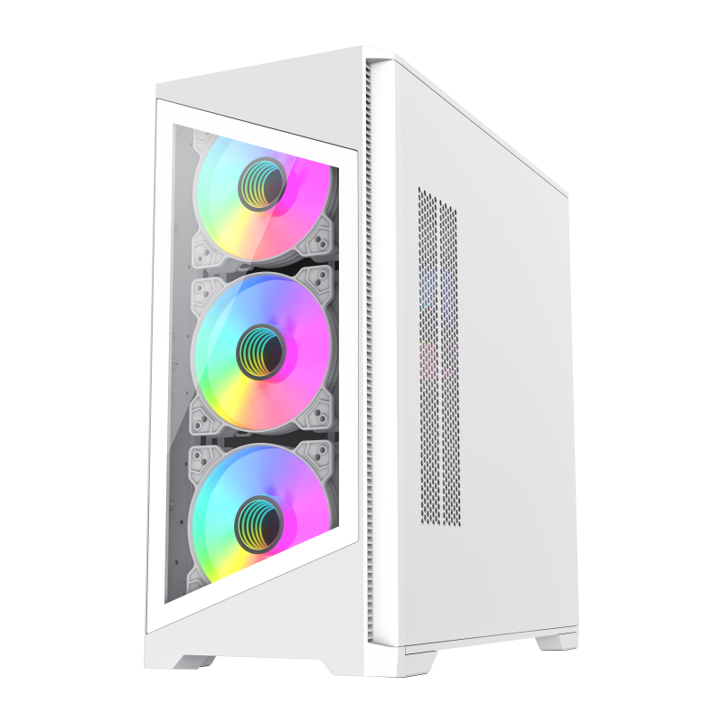 GameMax Destroyer TGW White Gaming Case | { Destroyer TGW }