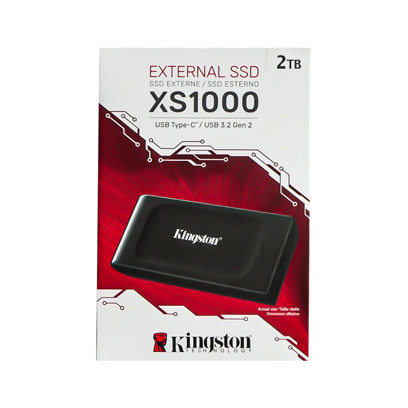 Kingston XS1000 SSD External Pocket-sized 2TB with USB-C to USB-A Cable