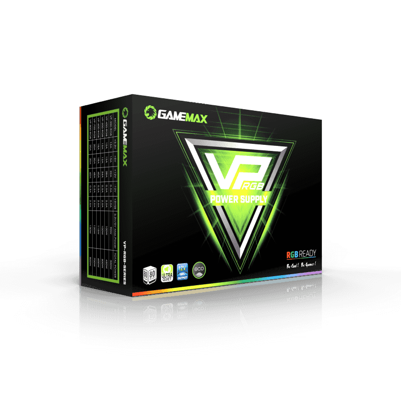 GameMax VP-600-RGB PSU – 600W 80 Plus Certified ATX Power Supply with RGB Lighting & Value Performance Design | ( VP_ 600 )