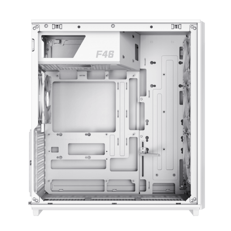 GameMax F46 WH Gaming Case | White Airflow-Optimized Tempered Glass ATX Chassis | F46WH