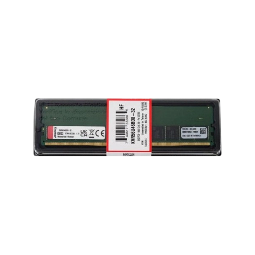 Kingston Ram 32GB 5600MT/s DDR5 Non-ECC CL46 DIMM 2Rx8, Desktop, KVR56U46BD8-32 ValueRAM DDR5 Memory Module