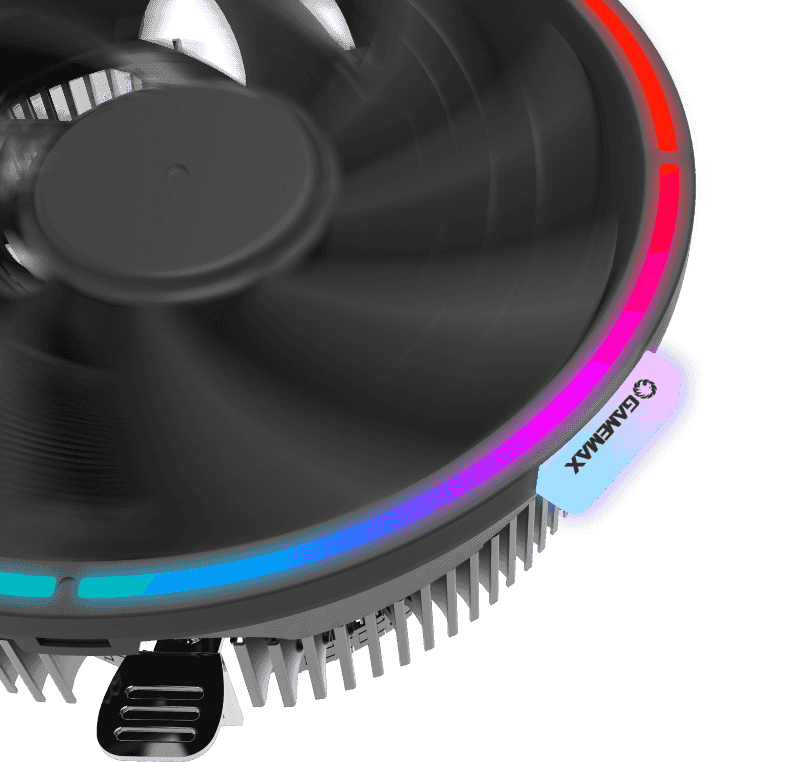 GameMax Gamma 200 RGB CPU Air Cooler | Top-Flow Compact Cooler with Direct-Touch Copper Base & Rainbow ARGB Lighting (GAMMA200)