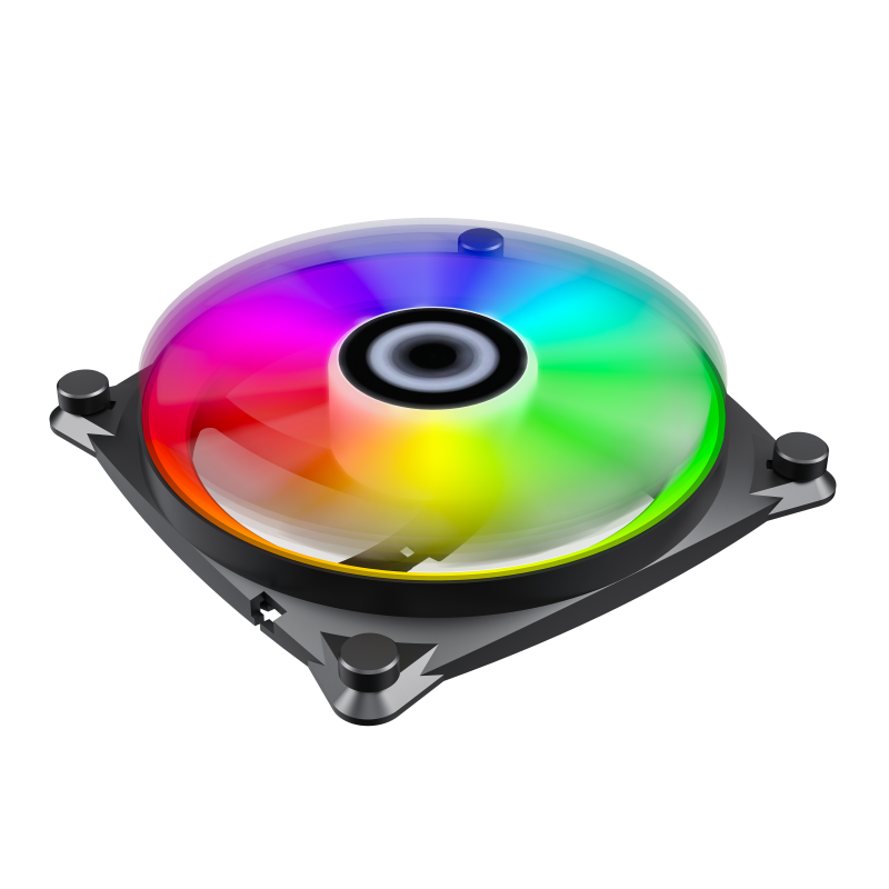 GameMax GMX-12-CBB ARGB Big Bowl Fan | High-Pressure Ultra-Thin Cooling Fan with Sickle Blade Design & RGB Sync Support (GMX12CBB)