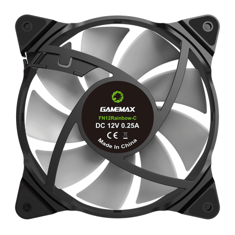 GameMax GMX-FN-12 Rainbow-C2 ARGB Fan – Centre Light Design Aura Sync Compatible Cooling Fan with Dual Power Connectors