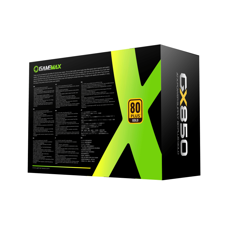 GameMax GX-850 Modular Power Supply | 850W 80 Plus Gold Fully Modular High-Efficiency PSU (GX850)