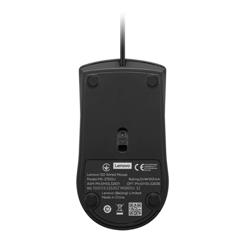 Lenovo 120 Wired Plug & Play USB Mouse, High Resolution 1600 DPI Optical Sensor | 120
