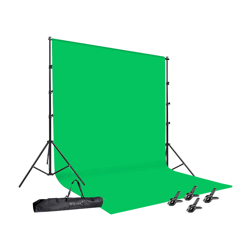 Chroma Key / Green Screen Size 3M * 2M , Muslin Collapsible Photography Backdrop for Photo Studio, Live Streaming, Zoom Meeting, Gaming