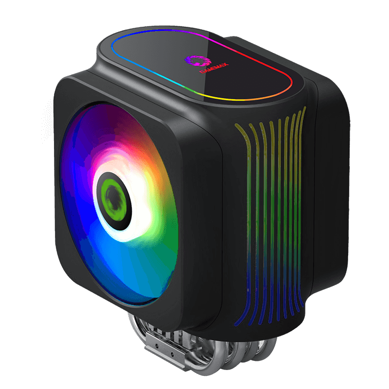 GameMax Gamma 600 CPU Air Cooler | Single Tower Dual 120mm ARGB Fan Cooler with 6 Heat Pipes & 230W TDP Support (Gamma600)